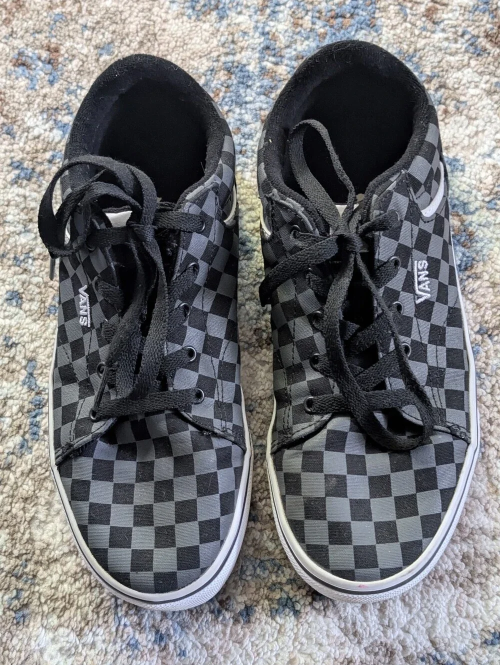 Vans Black and Gray Old Skool Checkered Youth Shoe Size 5